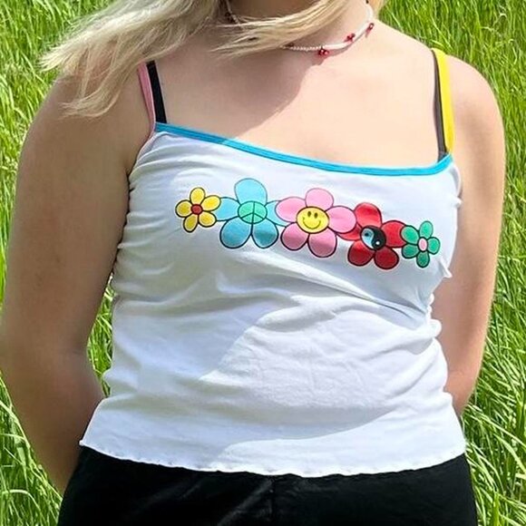 Delia's Multi-Color Flower Tank Top - Picture 1 of 2